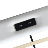 Levede King Bed Frame Leather Headboard RGB 2 Drawers - Side View