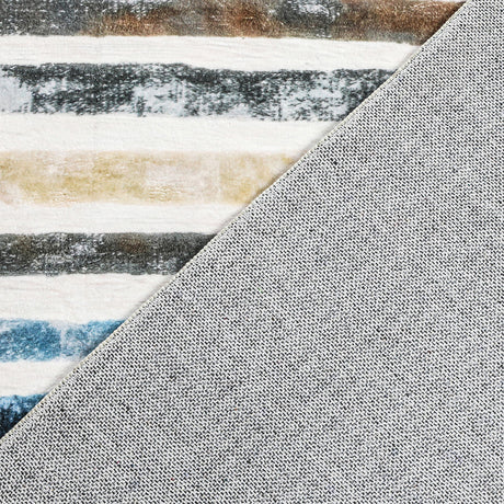 Marlow Floor Rug Short Pile Washable Carpet Soft Plush Non Slip Stripe 80x120-2018816670356869123