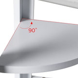 Levede 5 Tier Corner Shelf Wooden Storage White - Side View