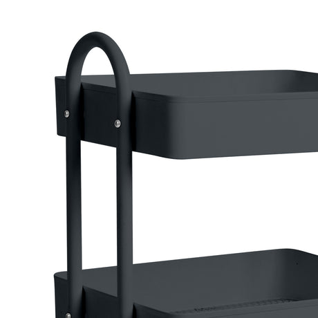 Levede 3 Tiers Kitchen Trolley Cart Grey-2018816738329759747