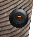 LEVEDE CONVERTIBLE SOFABED WITH USB CHARGE AND SIDE TABLE - Side View