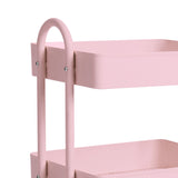Levede 3 Tiers Kitchen Trolley Cart Pink - Side View