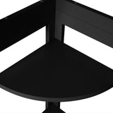Levede 5 Tier Corner Shelf Wooden Storage Black - Side View