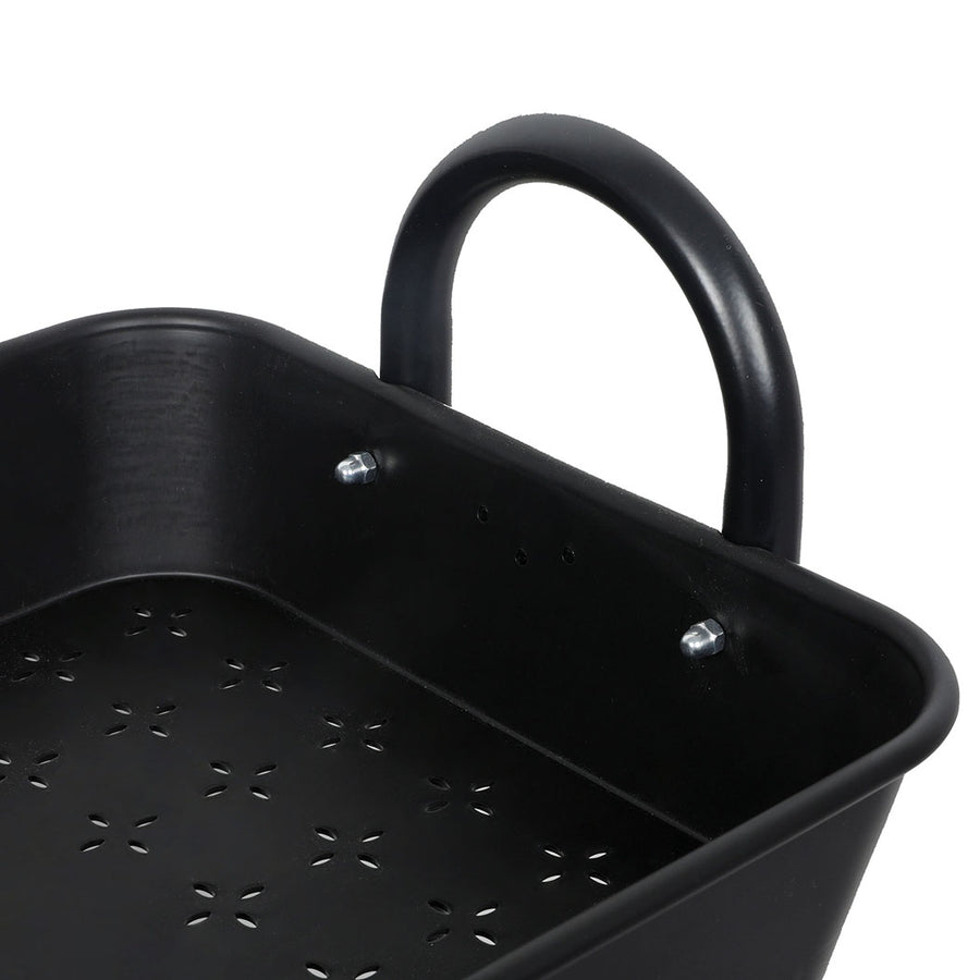 Levede 3 Tiers Kitchen Storage Trolley Black-2018816687264108547