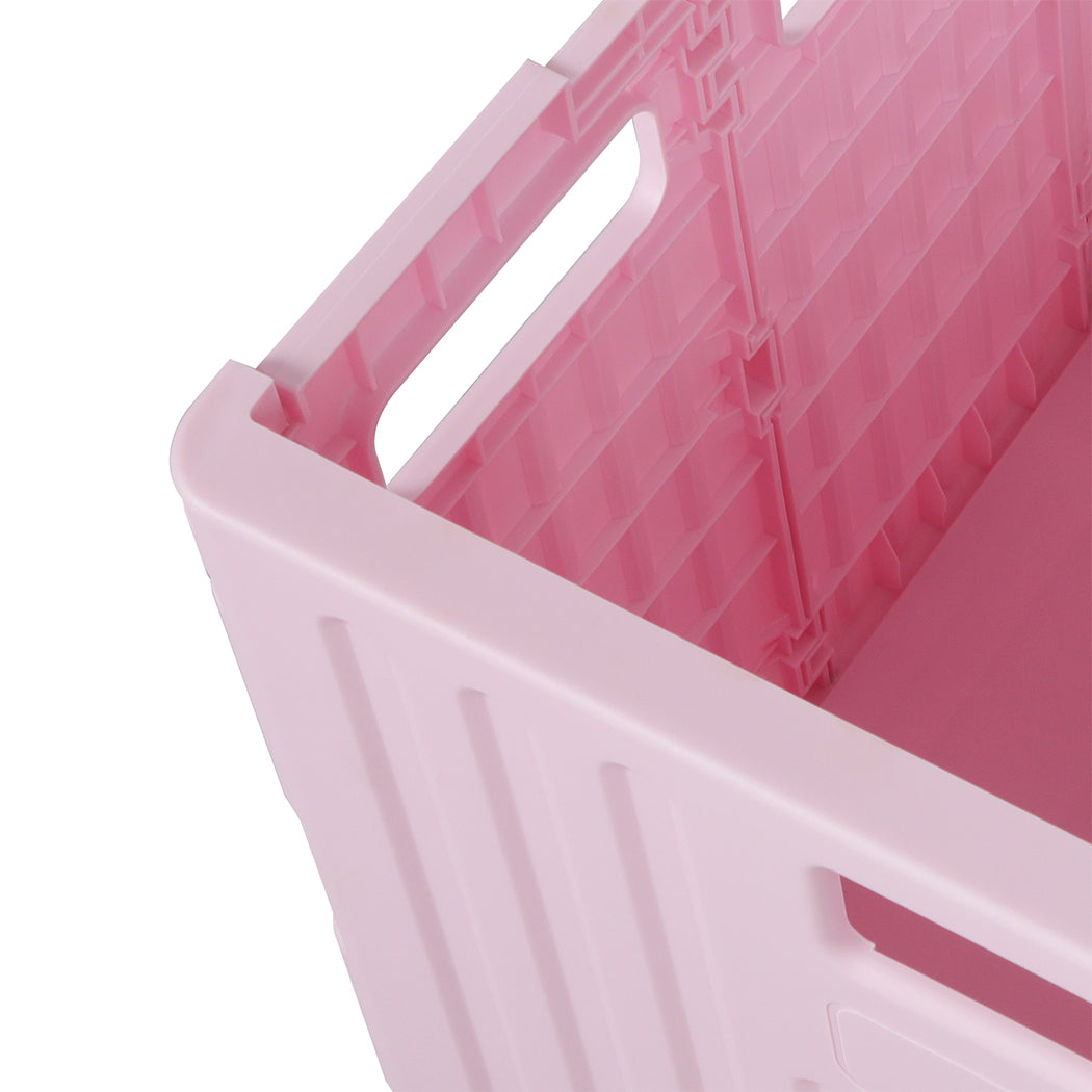 Folding Shopping Trolley Cart Portable Pink-2006733034535129091