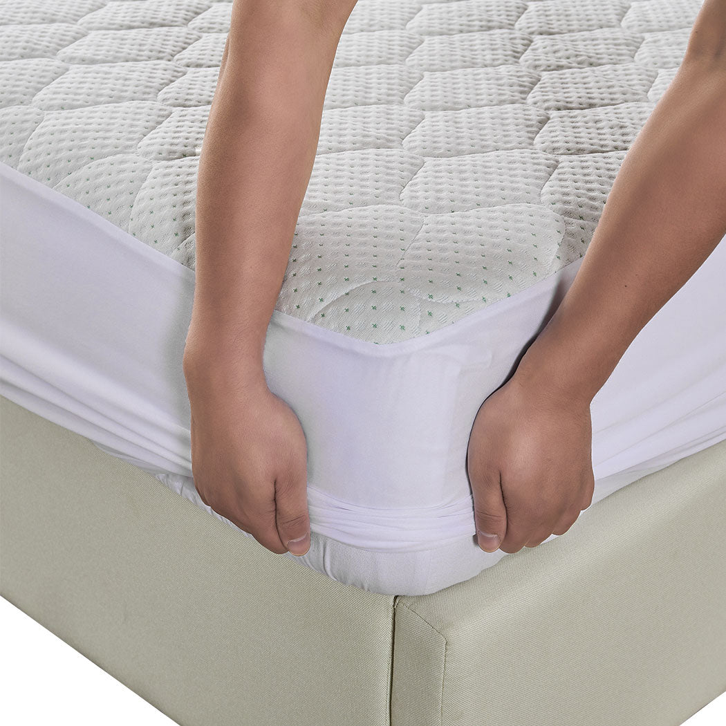 Dreamz Mattress Protector Topper Bamboo Single-1954802846096560131
