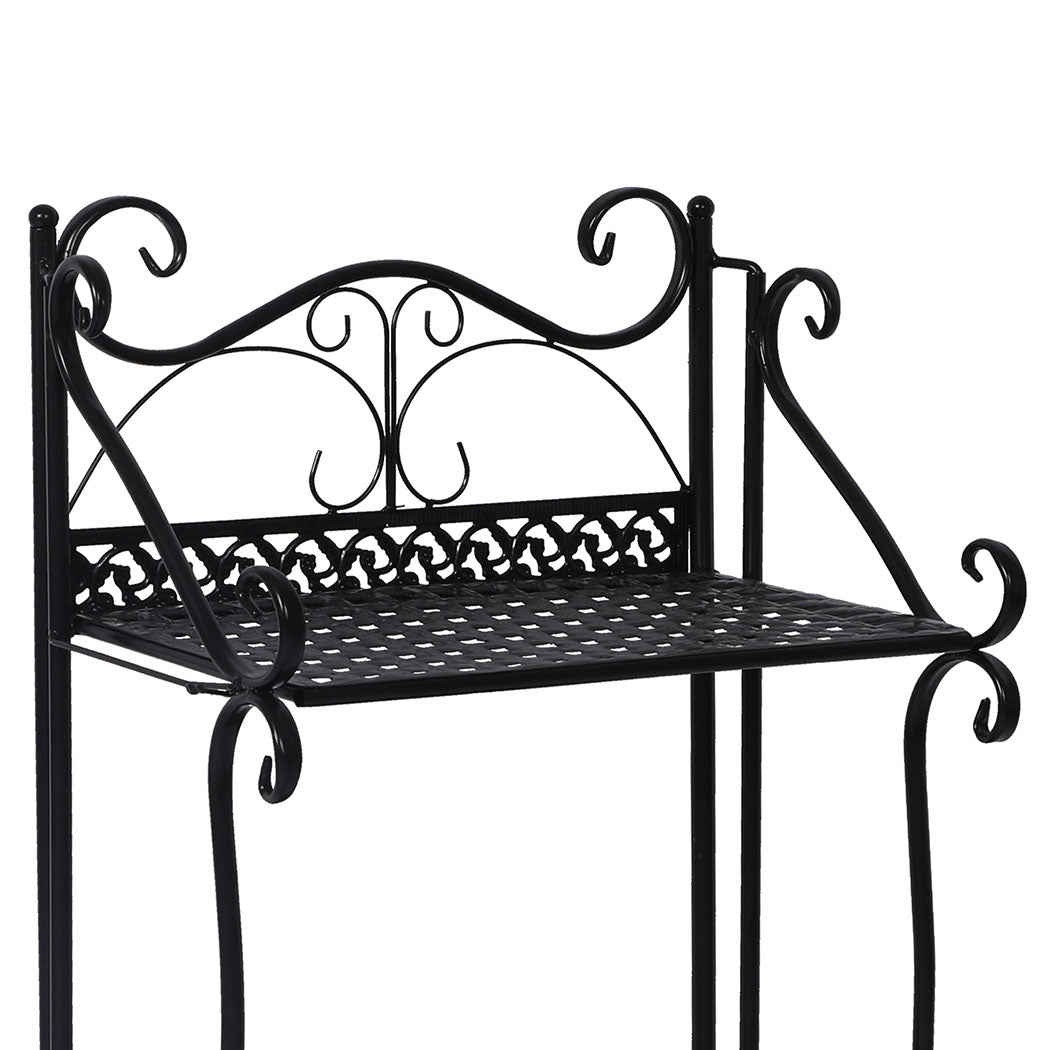 Levede Plant Stand 3 Tiers Outdoor Indoor Black-2018816636856963075