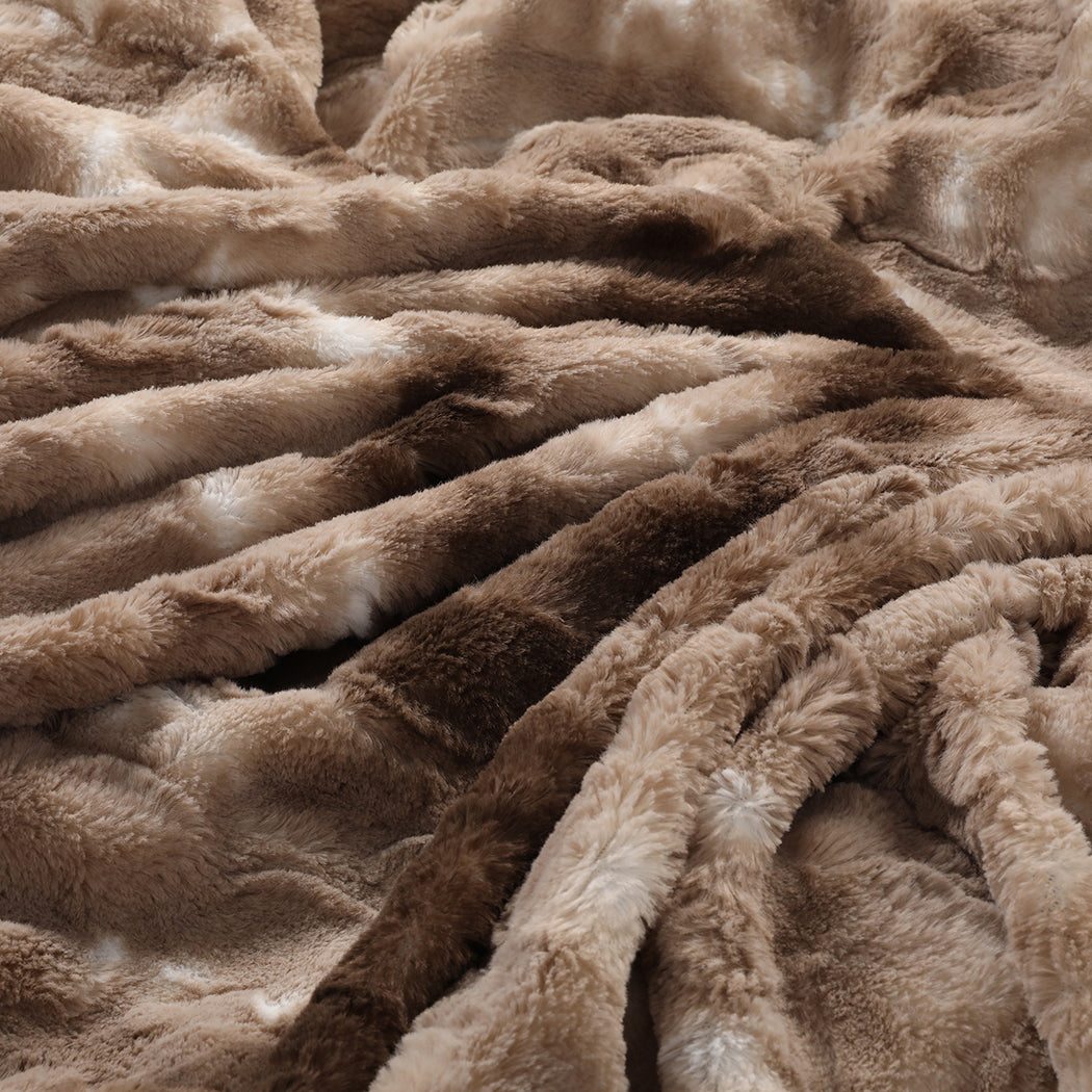 Dreamz Luxury Tie-dyed Blanket Brown 152cm x 203cm-2006732826300518403