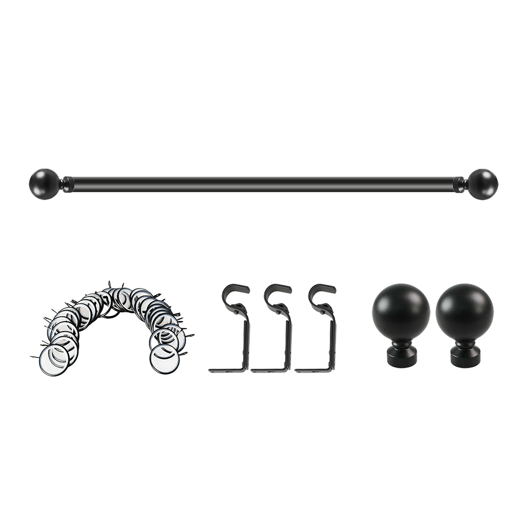 Marlow Steel Curtain Rod Quiet Rail Black-2018816703642865667