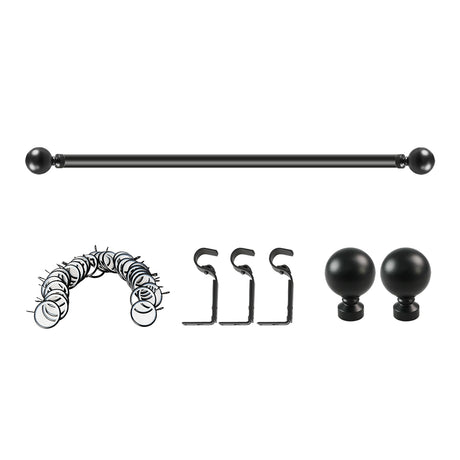 Marlow Steel Curtain Rod Quiet Rail Black-2018816703642865667