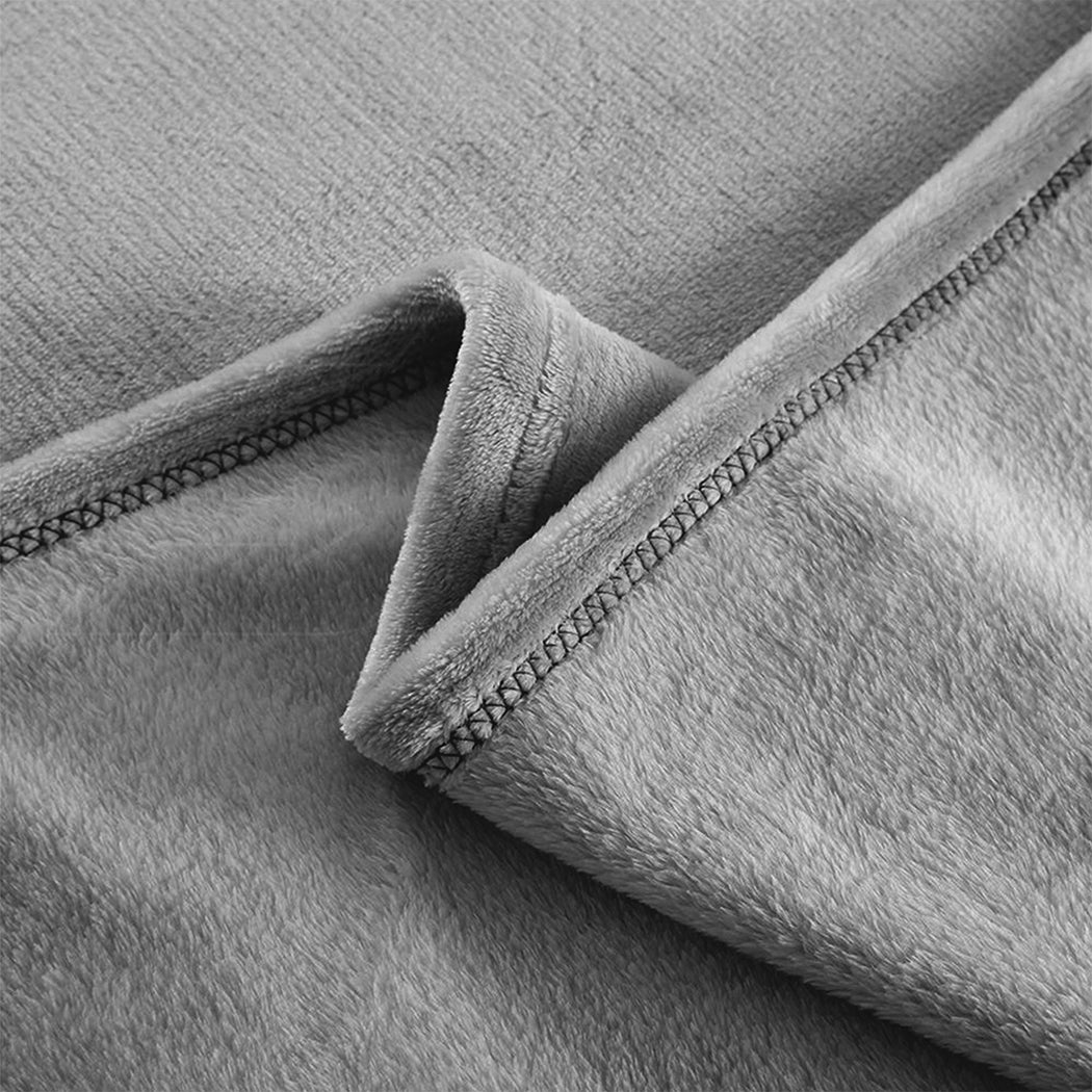 DreamZ 320GSM 220x160cm Ultra Soft Mink Silver Single-2018816623661682691