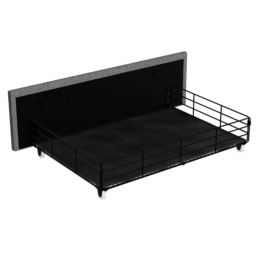 Levede Single Bed Frame Fabric Storage Drawer LED USB-2006733382138073091