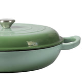 TOQUE 3.5L Enamel Dutch Oven Pan in Green Colour - Side View
