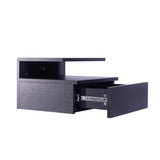 Levede 2x Bedside Tables Side Table Black - Side View