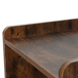 Levede Bedside Table USB Charger Outlet LED Oak - Side View