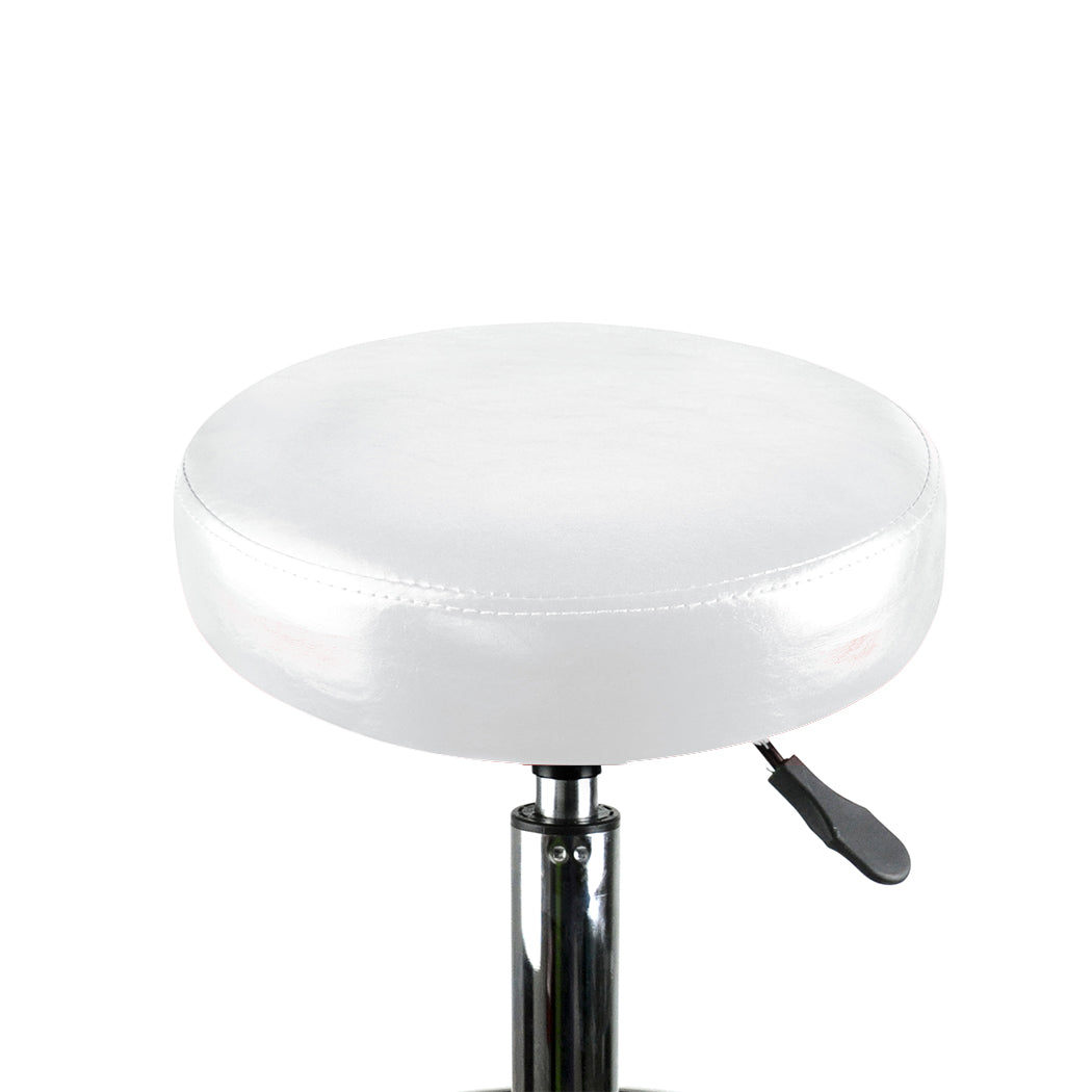 2x Levede Swivel Salon Barstool Hairdressing White-1954802613753090051
