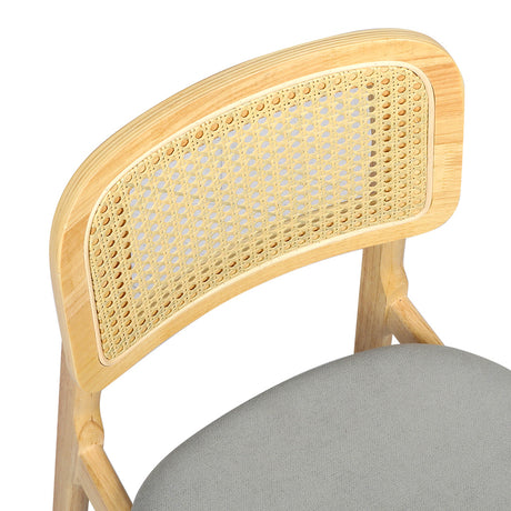 Levede 2x Dining Chair Wood Rattan Armless Natural-1954802459243319299