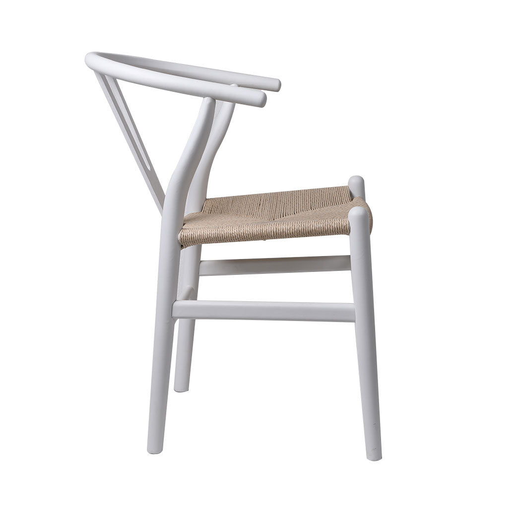 Levede 2x Dining Chairs Wooden Hans White-2006733260503257091