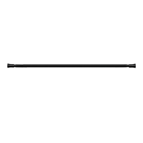 Marlow Black Curtain Rod Steel Quiet Rail Pole Pommel Set Extendable-2018816719925153795