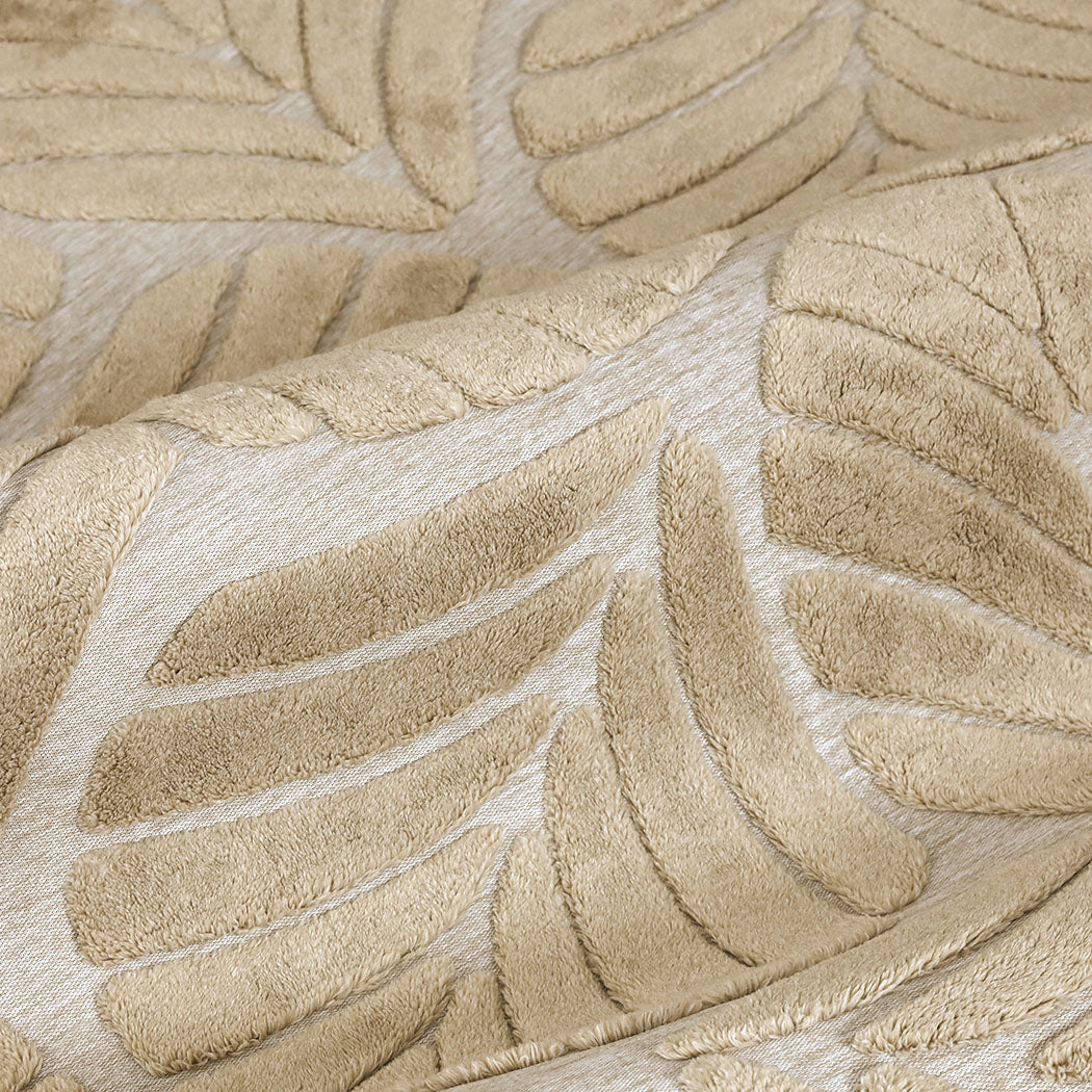 Marlow Floor Rug Soft Embossed Carpet Non Slip Plush Shaggy Rugs Leaf Pattern-1954802391383674883