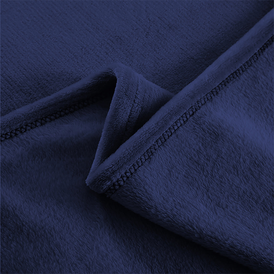 DreamZ 320GSM 220x240cm Ultra Soft Mink Navy Queen-2018816639612620803