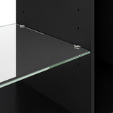 Levede TV Stand Storage with LED 140cm Black - Side View