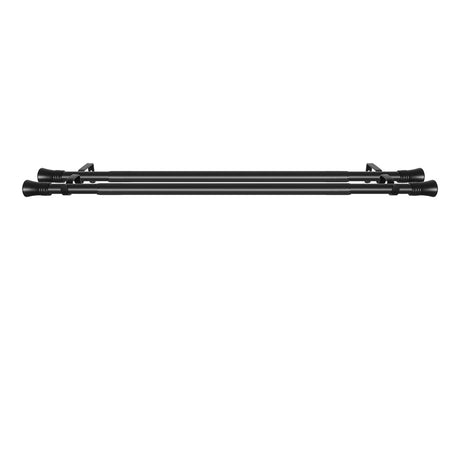 Marlow Black Double Curtain Rod Steel Pole Pommel Set Extendable Adjustable-2018816770139361283