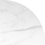 Levede Dining Table Round Rubberwood Base 120cm White 120 CM - Side View