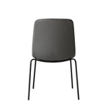 Levede Stackable Dining Chairs Kitchen Grey - Side View