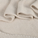 DreamZ Knitting Throw Blanket Cushion Beige-2006733231445118979