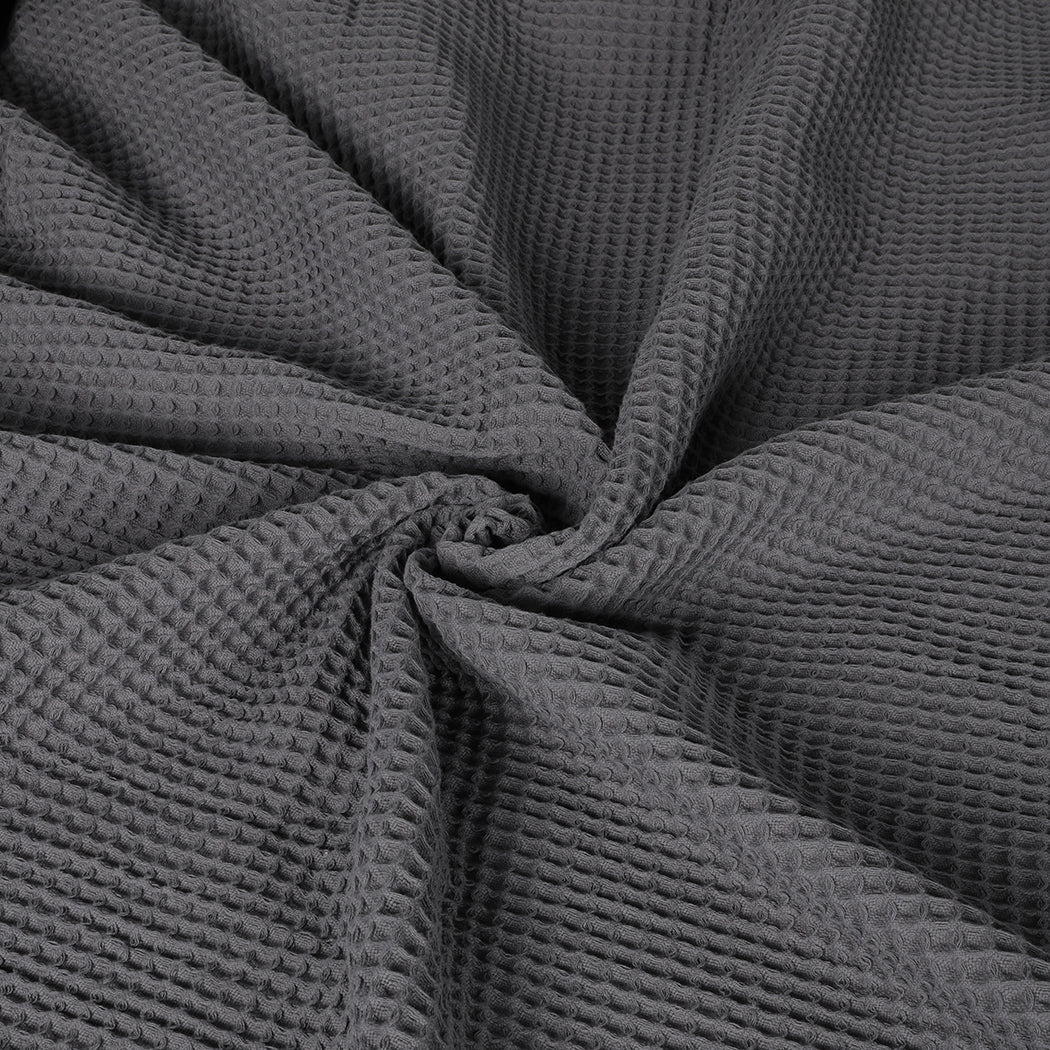 DreamZ Throw Blanket Cotton Waffle Blankets Grey Single-2018816707208024068