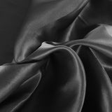 DreamZ Silky Satin Sheets Fitted Double Black - Top-Down View