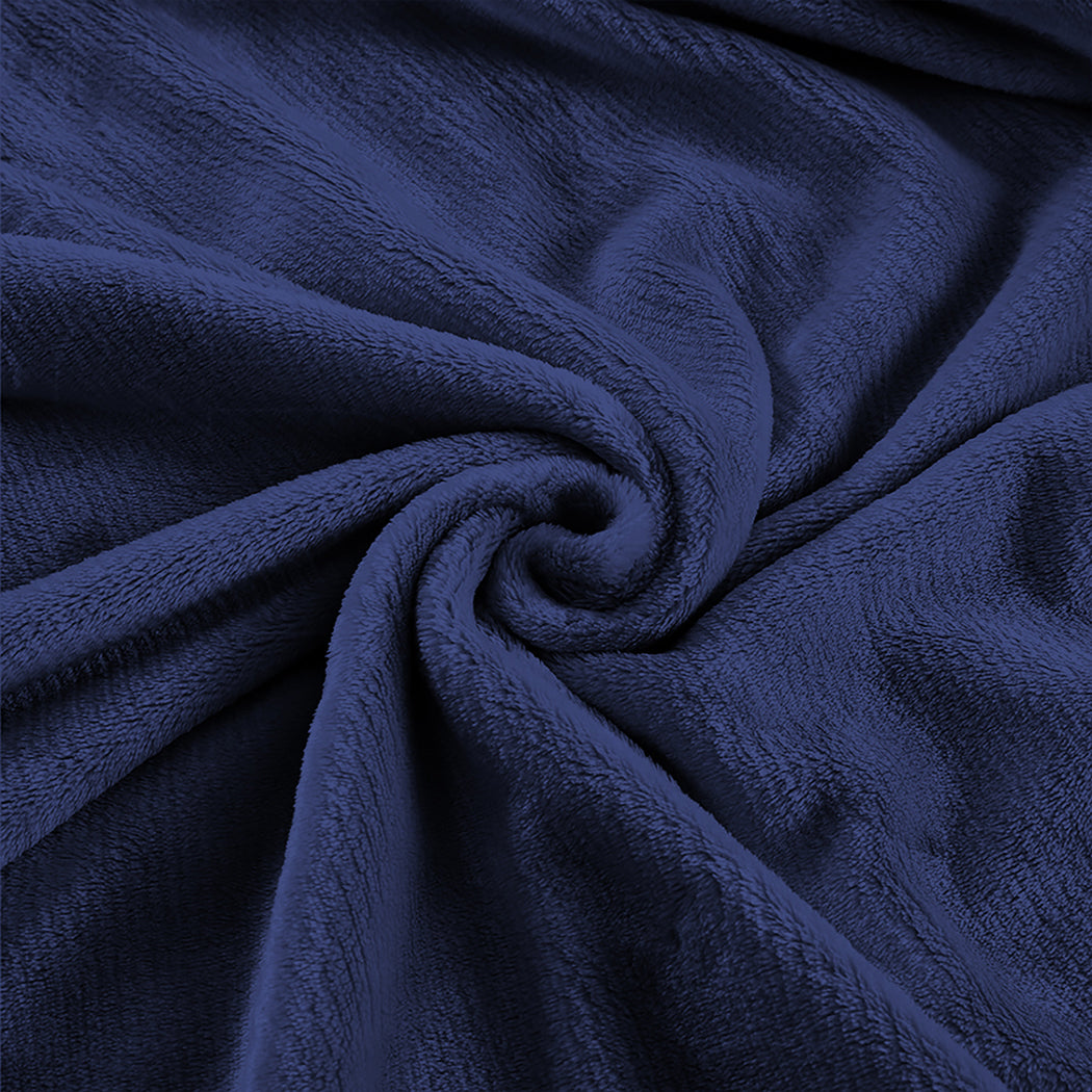 DreamZ 320GSM 220x160cm Ultra Soft Mink Navy Single-2018816623842037764
