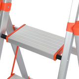 Traderight 3 Step Ladder Folding Aluminium - Top-Down View