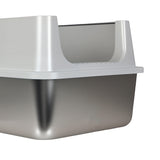 Pawz Stainless Steel Large Semi-Enclosed Cat Litter Box - Top-Down View