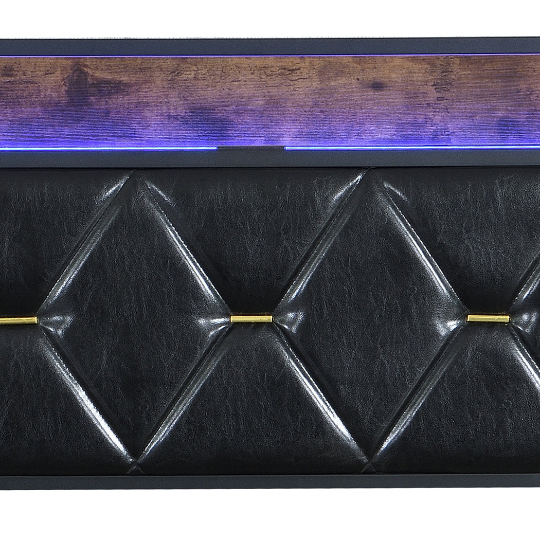 Levede Single Bed Frame Leather Headboard RGB 2 Drawers-2006732795887620100