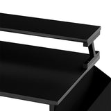 Levede L Shaped Gaming Desk with Storage Drawers Black - Top-Down View
