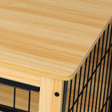 PaWz Wooden Wire Dog Kennel Side End M Medium - Top-Down View