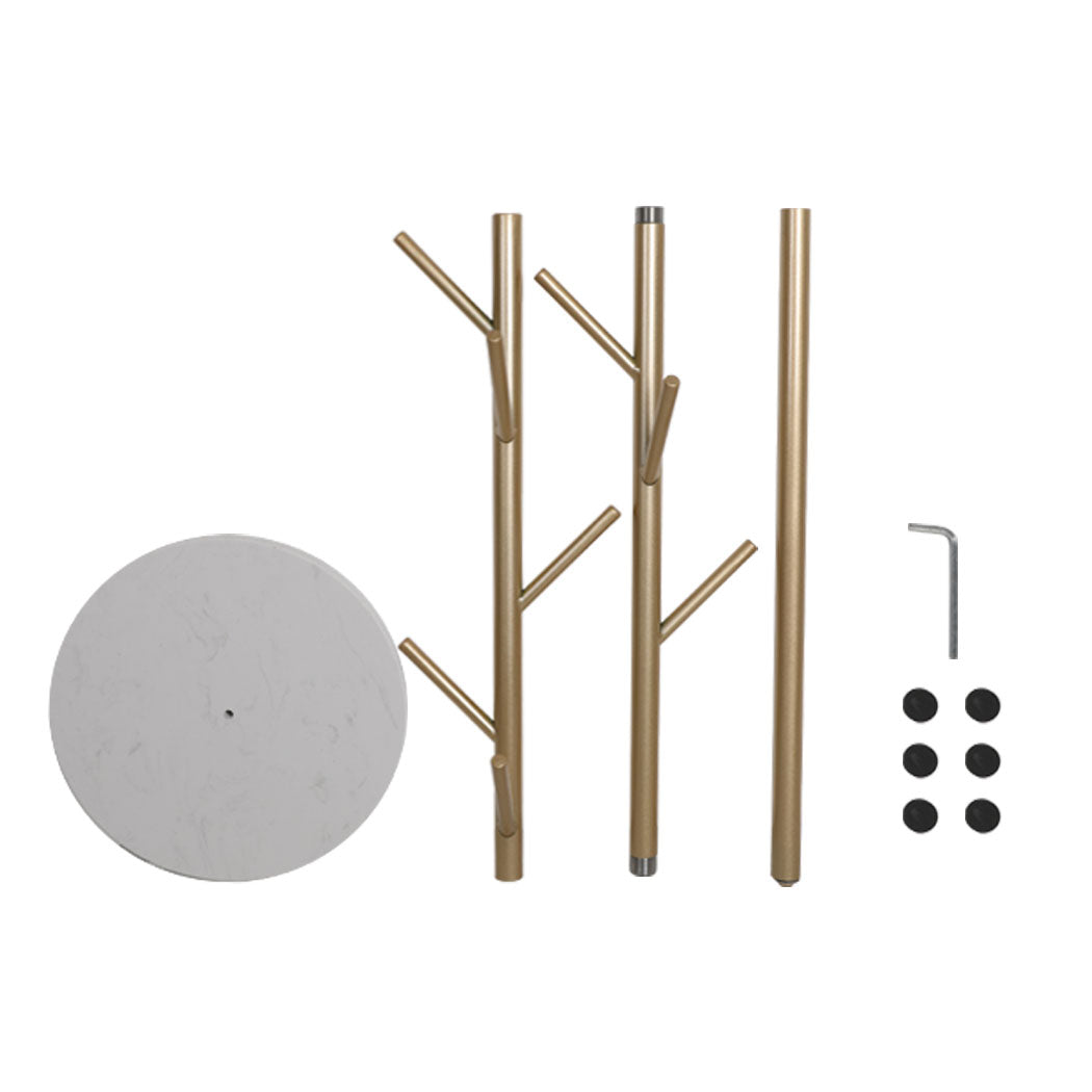 Levede Coat Rack Hat Clothes Stand Hanger Gold-2018816734156427268