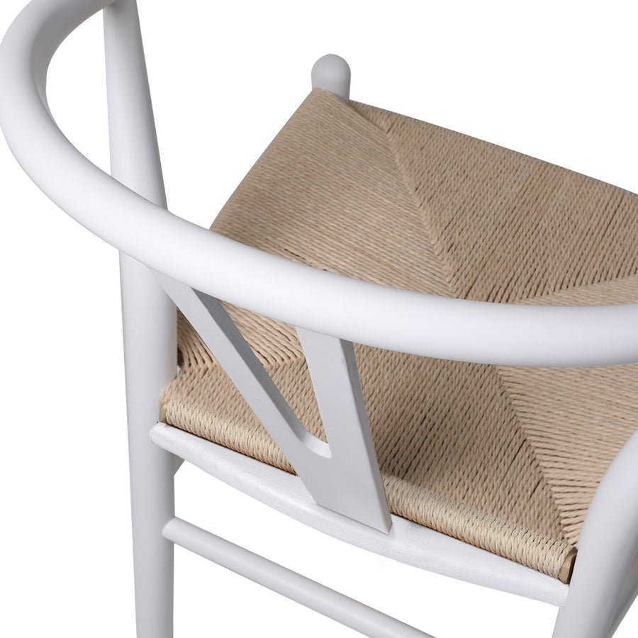 Levede 8x Dining Chairs Wooden Hans White-2006732723414241284