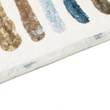 Marlow Floor Rug Short Pile Washable Carpet Soft Plush Non Slip Stripe 200x230 - Top-Down View