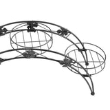 2X Plant Stand Outdoor Indoor Metal Black - Top-Down View