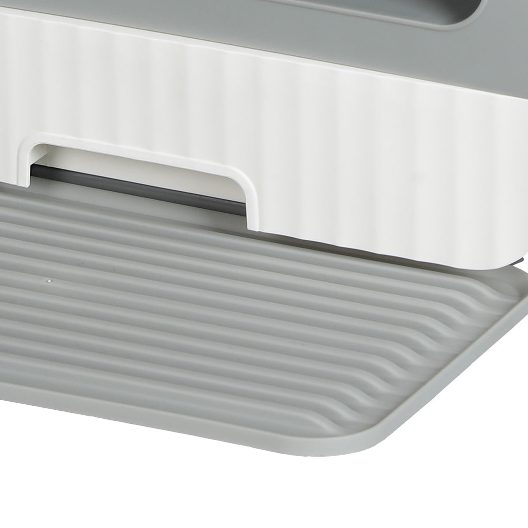 PaWz Fully Enclosed Cat Litter Box Mat Grey-2018816683988357124