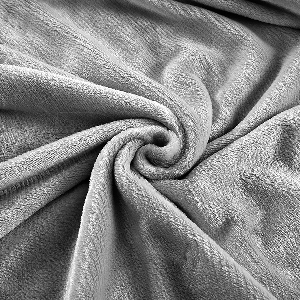 DreamZ 320GSM 220x160cm Ultra Soft Mink Silver Single-2018816623661682692