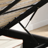 Levede Double Bed Frame Gas Lift LED Light - Top-Down View