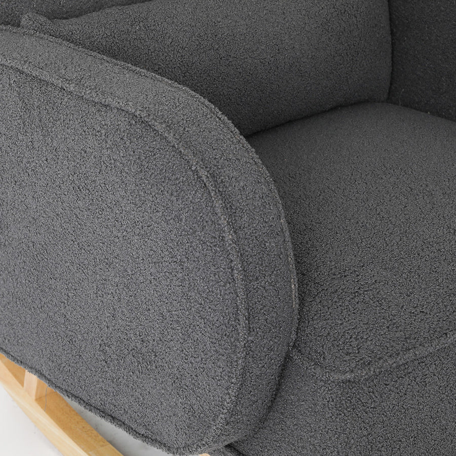 Levede Fleece Rocking Chair with footstool-2006732864741314564