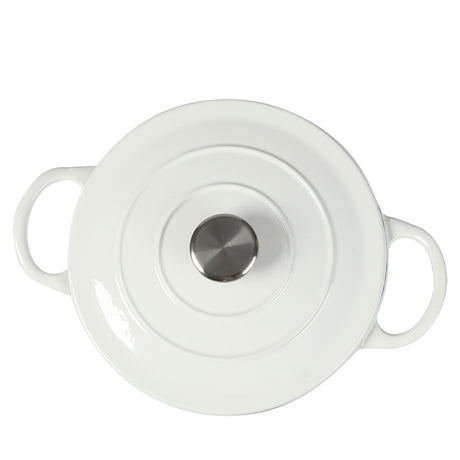 TOQUE 4L Enamel Dutch Oven Pot in White Colour-2018816786526507012