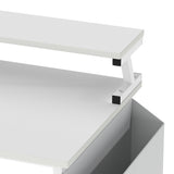 Levede L Shaped Gaming Desk with Storage Drawers White - Top-Down View