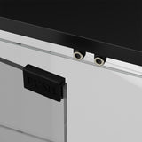 Stacked Glass Display Cabinet Steel 4 Tier 160cm - Top-Down View