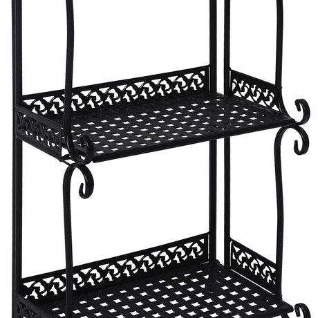 Levede Plant Stand 4 Tiers Outdoor Indoor Black-2006732932802285572